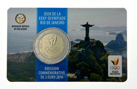 Coincard (FR) 2 Euro Sondermünze Belgien 2016"Olympische Spiele in Rio"