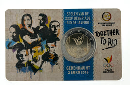 Coincard (NL) 2 Euro Sondermünze Belgien 2016"Olympische Spiele in Rio"