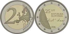 PP 2 Euro Sondermünze Slowenien 2016"Republik"