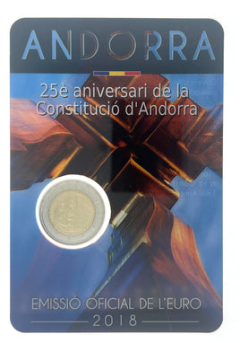 Coincard 2 Euro Commerativ Coin Andorra 2018 "Constitution"