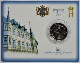 Coincard 2 Euro Commerativ Coin Luxembourg 2018 "Grand Duke Guillaume I"
