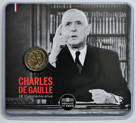 Coincard 2 Euro special coin France 2020 "Charles de Gaulle" ST 