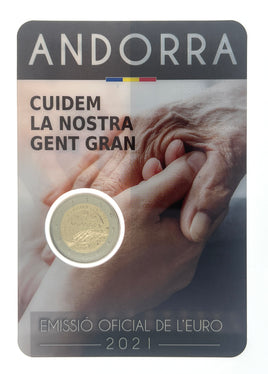 Coincard 2 Euro commemorative coin Andorra 2021 "Seniors"