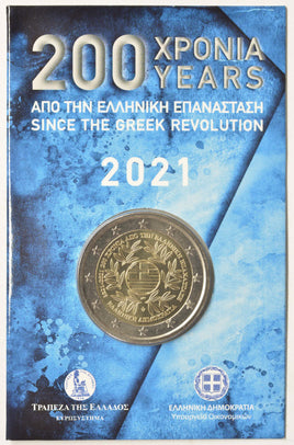 Coincard 2 Euro Sondermünze Griechenland 2021"200 Jahre Griechische Revolution"