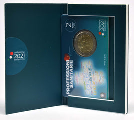 Coincard 2 Euro Sondermünze Italien 2021"Gesundheitswesen" ST