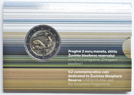 Coincard 2 Euro Commerativ Coin Lithuania 2021 "Žuvintas Biosphere Reserve"