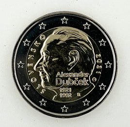 2 euro commemorative coin Slovakia 2021 "Alexander Dubcek"