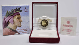 Proof 2 Euro special coin Vatican 2021 "Dante Alighieri" original box
