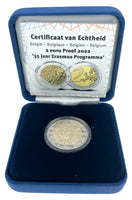 PP 2 Euro Commerativ Coin Belgium 2022 "Erasmus "Proof