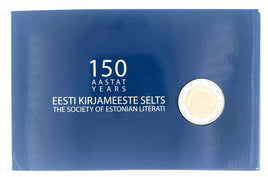 Coincard 2 Euro Commerativ Coin Estonia 2022 "Literature Society "UNC