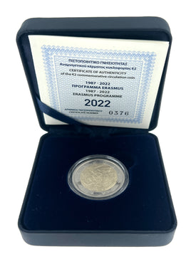 Proof 2 Euro commemorative coin Greece 2022 "Erasmus" proof