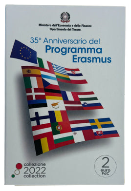 Coincard 2 Euro Commerativ Coin Italy 2022 "Erasmus"