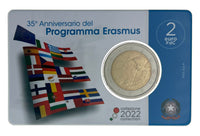 Coincard 2 Euro Sondermünze Italien 2022"Erasmus"