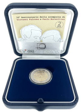 PP 2 Euro Commerativ Coin Italy 2022 "Falcone-Borsellino "Proof