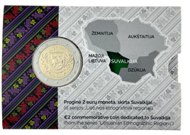 Coincard 2 Euro Commerativ Coin Lithuania 2022 "Regions-Suvalkija"