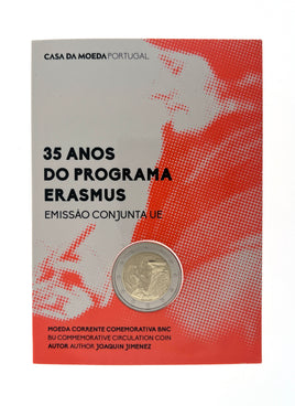 Coincard 2 Euro Commerativ Coin Portugal 2022 "Erasmus"