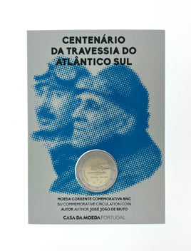 Coincard 2 euro commemorative coin Portugal 2022 "First crossing of the South Atlantic by plane"