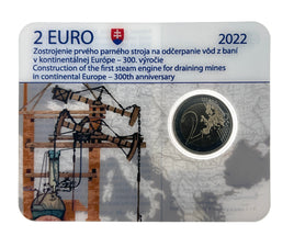 Coincard 2 Euro Sondermünze Slowakei 2022"Dampfmaschine"