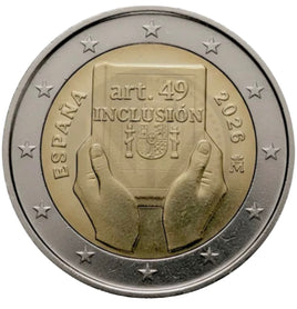 2 Euro Sondermünze Spanien 2026"Art.49-Schutz, Rechte und Inklusion"