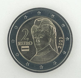 2 Euro coin Austria "Berta von Suttner"