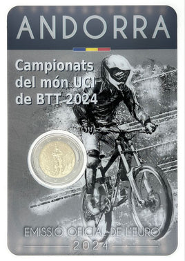 Coincard 2 Euro Sondermünze Andorra 2024 "Mountainbike WM"