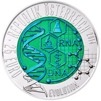 25 Euro Niobium Coin Austria 2014 "Evolution"Hgh.