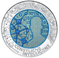 25 Euro niobium coin Austria 2019 "Artificial Intelligence "Hgh.
