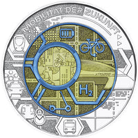 25 Euro niobium coin Austria 2021 "Mobility of the future "Hgh.