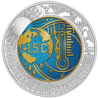 25 Euro niobium coin Austria 2023 "Global warming "Hgh.