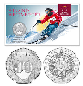 HgH 5 Euro Silber Österreich 2024 "Weltmeister" Handgehoben