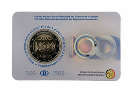 Coincard(FR) 2 Euro Sondermünze Belgien 2026"100 Jahre Belgischen Staatsbahnen SNCB"