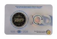 Coincard(NL) 2 Euro Sondermünze Belgien 2026"100 Jahre Belgischen Staatsbahnen SNCB"
