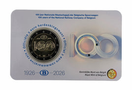 Coincard(NL) 2 Euro Sondermünze Belgien 2026"100 Jahre Belgischen Staatsbahnen SNCB"
