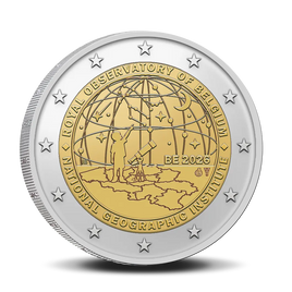 2 Euro Sondermünze Belgien 2026"50 Jahre Nationales Geographisches Institut & 200 Jahre Königliche Sternwarte von Belgien"
