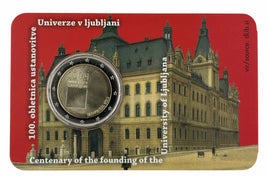 Coincard 2 Euro Sondermünze Slowenien 2019"Universität Lubljana-Laibach"