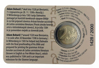 Coincard 2 Euro Sondermünze Slowenien 2020"500. Geburtstag von Adam Bohoric"