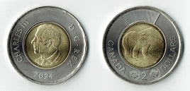 Kanada 2024 Kursmünzen / 2 Dollar/1 Dollar/50,25,10,5 Cent Wahlweise