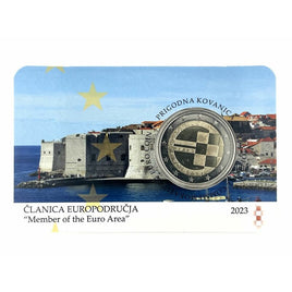 Coincard 2 Euro Commerativ Coin Croatia 2023 "Introduction of the Euro"