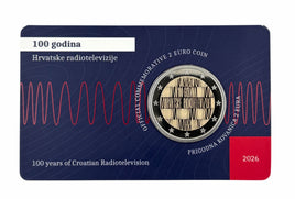 Coincard 2 Euro Sondermünze Kroatien 2026 "100 Jahre Kroatischer Rundfunk"