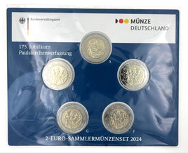 ST 5 x 2 Euro Sondermünze Deutschland 2024 A-J"Paulskirchenverfassung"im Blister