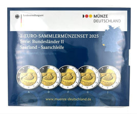 PP 5x2 Euro Sondermünze Deutschland 2025 "Saarland - Saarschleife" im Blister