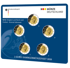 ST 5x2 Euro Sondermünze Deutschland 2026 "Konrad Adenauer" Stempelglanz
