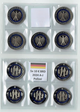 10 Euro Deutschland 2024 "Polizei" Bankfrisch Wahlweise