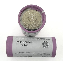 Rolle 25 x 2 Euro Sondermünze Estland 2024"Kornblume"