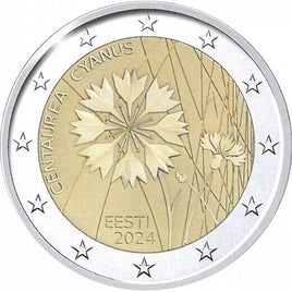 2 Euro Sondermünze Estland 2024"Kornblume"