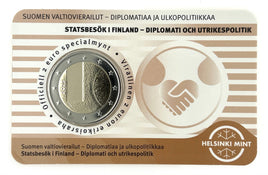 Coincard (FI/SE) 2 Euro Sondermünze Finnland 2025"Staatsbesuche – Diplomatie und Außenpolitik"
