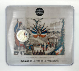 Coincard 2 Euro Sondermünze Frankreich 2015"Föderationsfest" Coloriert