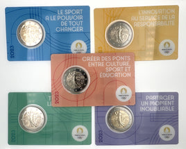 5 x Coincard 2 Euro commemorative coin France 2023 "Olympic Games Paris 2024"