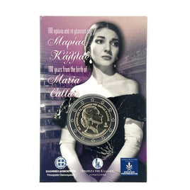 Coincard 2 Euro Commerativ Coin Greece 2023 "Maria Callas"