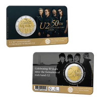 Coincard 2 Euro Sondermünze Irland 2026"50 Jahre Rockband U2"